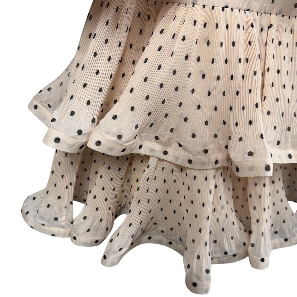 Zimmermann Cream Polka Dot Mini Dress with Black Belt - Picture 4 of 11
